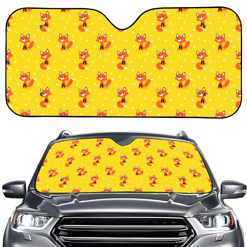 Cartoon Fox Pattern Print Car Windshield Sun Shade