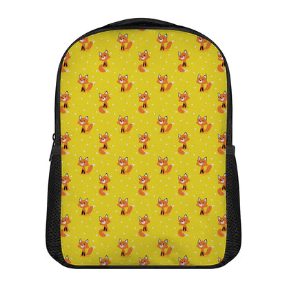 Cartoon Fox Pattern Print Casual Backpack