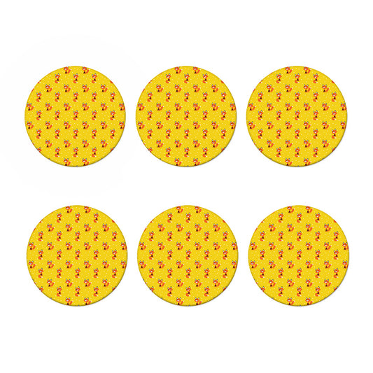 Cartoon Fox Pattern Print Coaster Set