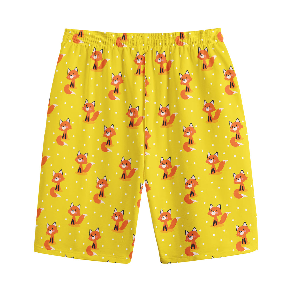 Cartoon Fox Pattern Print Cotton Shorts