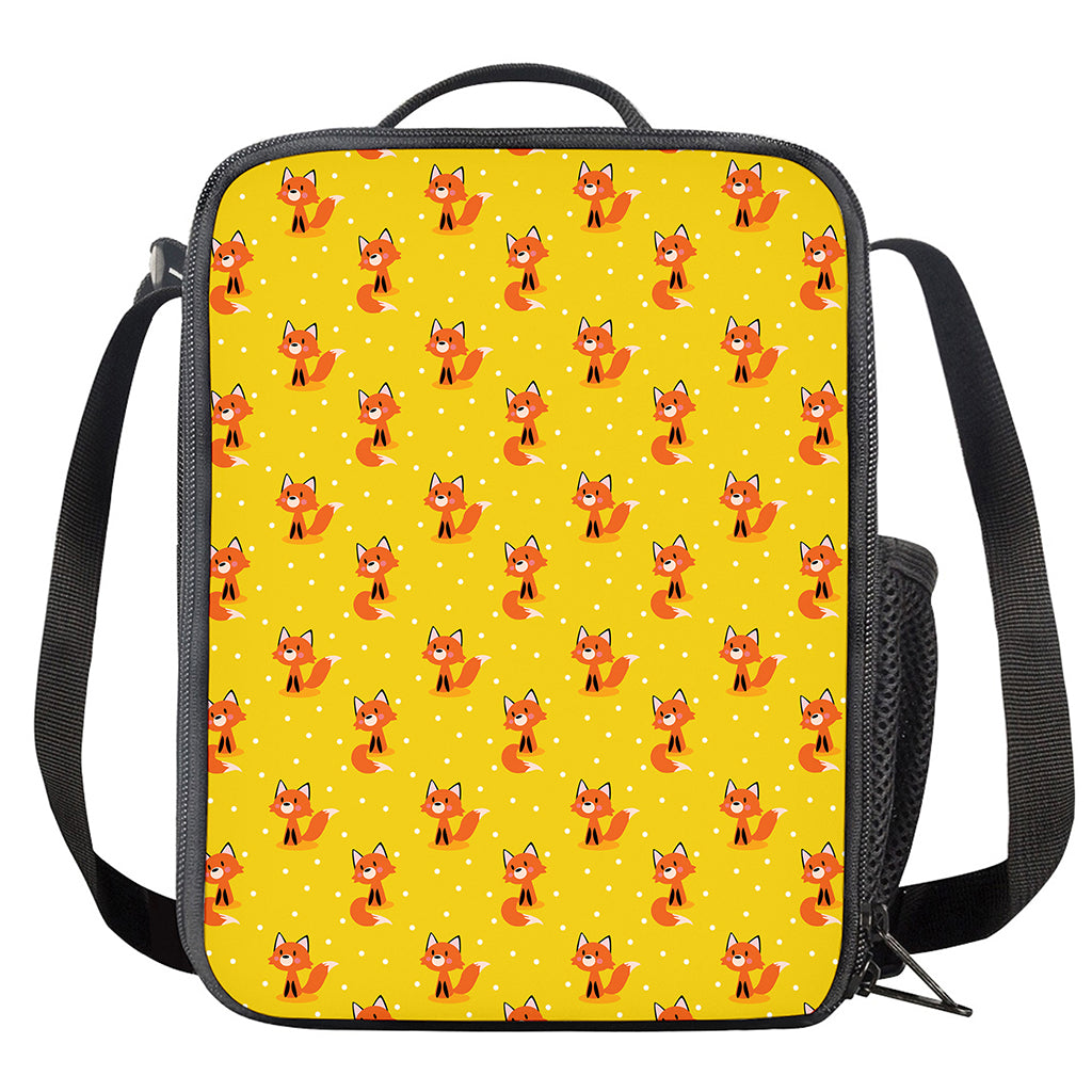 Cartoon Fox Pattern Print Crossbody Lunch Bag