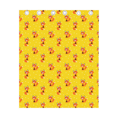 Cartoon Fox Pattern Print Curtain