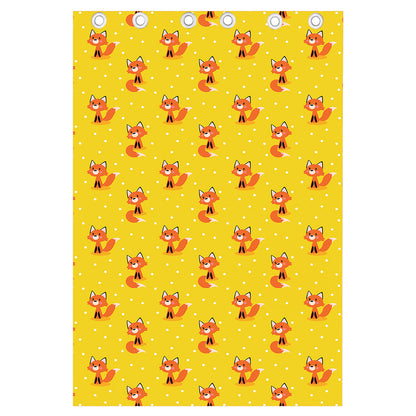 Cartoon Fox Pattern Print Curtain