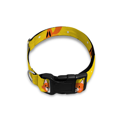 Cartoon Fox Pattern Print Dog Collar