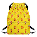 Cartoon Fox Pattern Print Drawstring Backpack