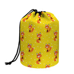 Cartoon Fox Pattern Print Drawstring Makeup Bag