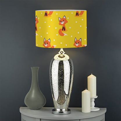 Cartoon Fox Pattern Print Drum Lamp Shade
