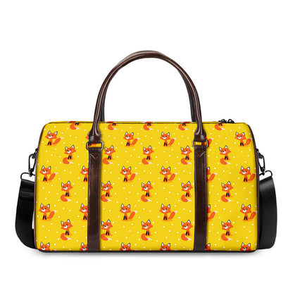Cartoon Fox Pattern Print Duffle Bag