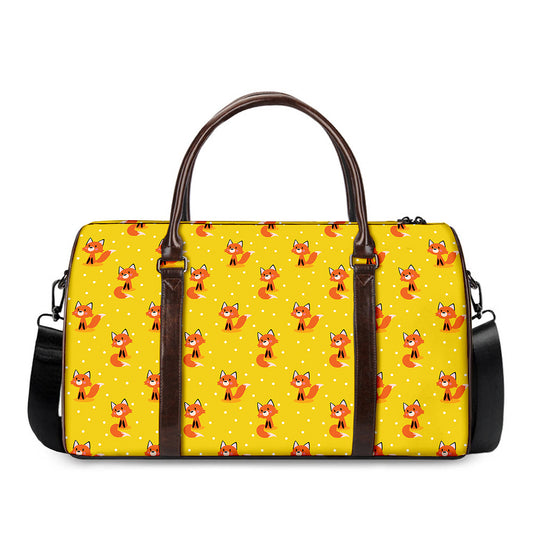Cartoon Fox Pattern Print Duffle Bag