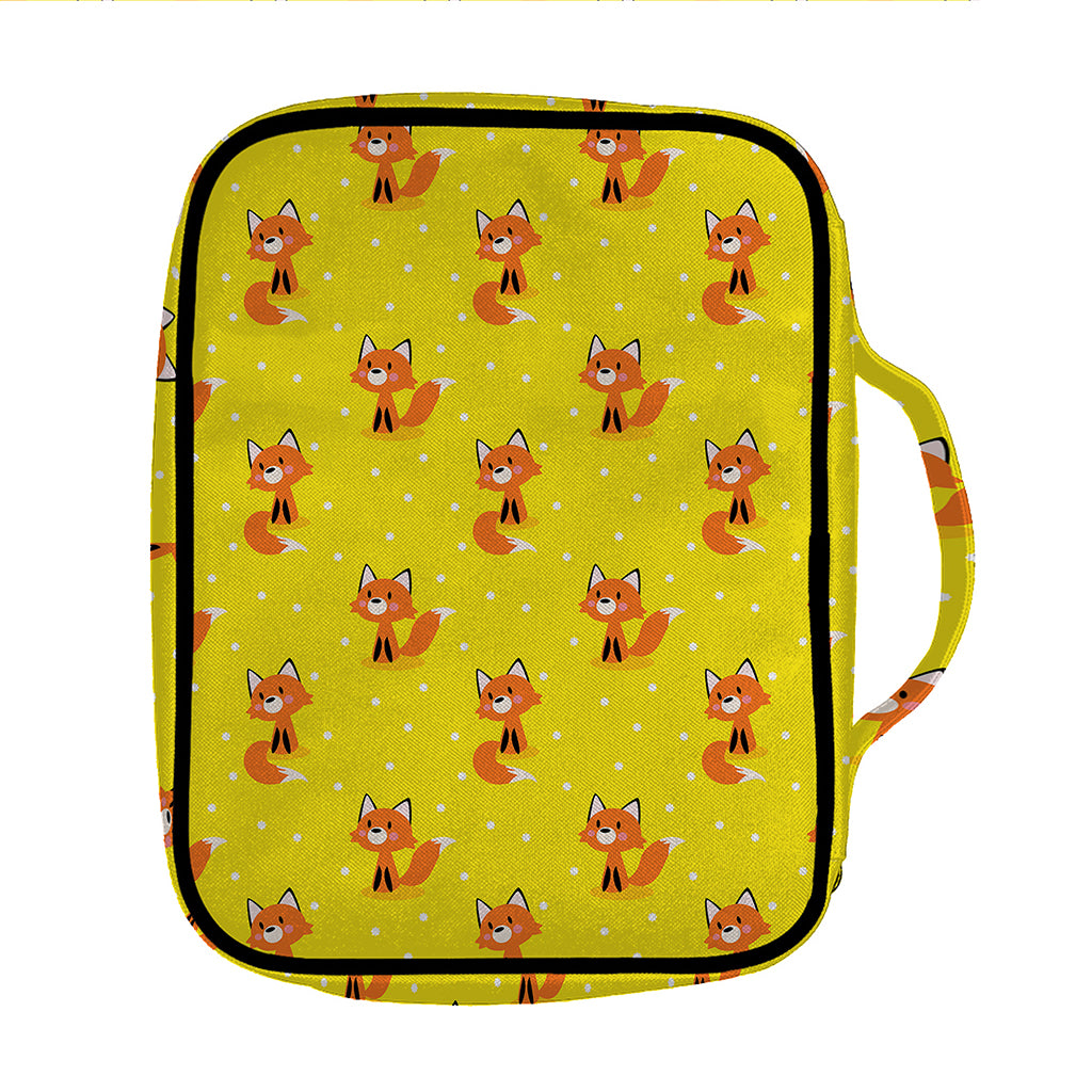 Cartoon Fox Pattern Print Front Pocket Bible Bag
