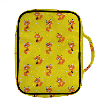 Cartoon Fox Pattern Print Front Pocket Bible Bag