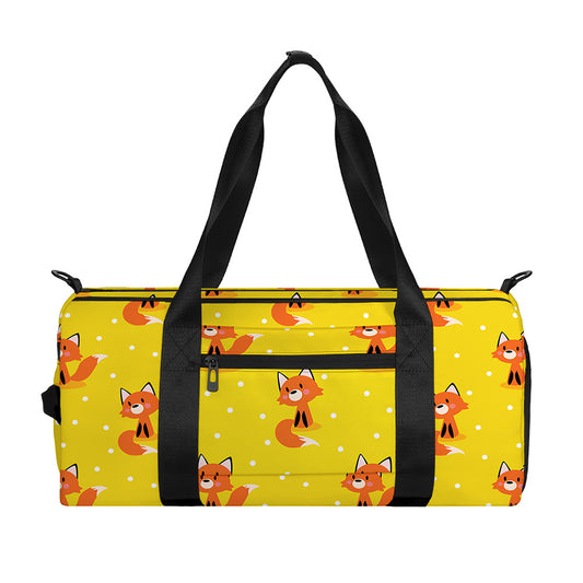 Cartoon Fox Pattern Print Gym Bag