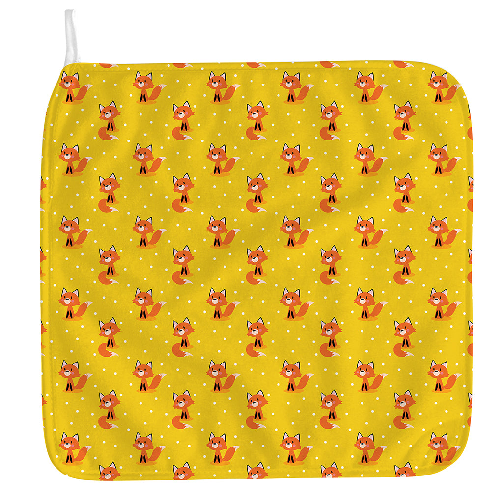 Cartoon Fox Pattern Print Hand Towel