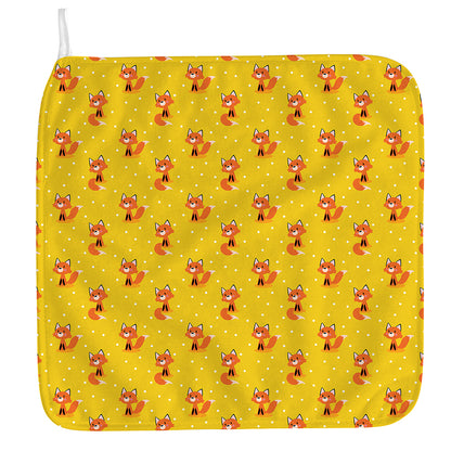 Cartoon Fox Pattern Print Hand Towel