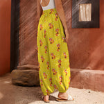 Cartoon Fox Pattern Print Harem Pants