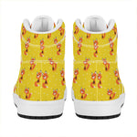 Cartoon Fox Pattern Print High Top Leather Sneakers