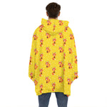 Cartoon Fox Pattern Print Hoodie Blanket