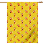 Cartoon Fox Pattern Print House Flag
