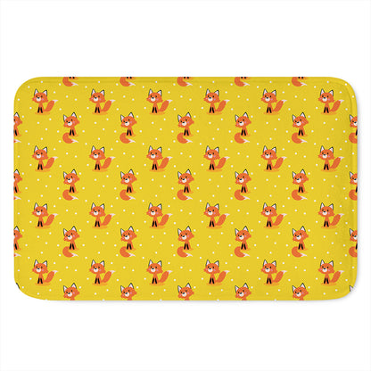 Cartoon Fox Pattern Print Indoor Door Mat