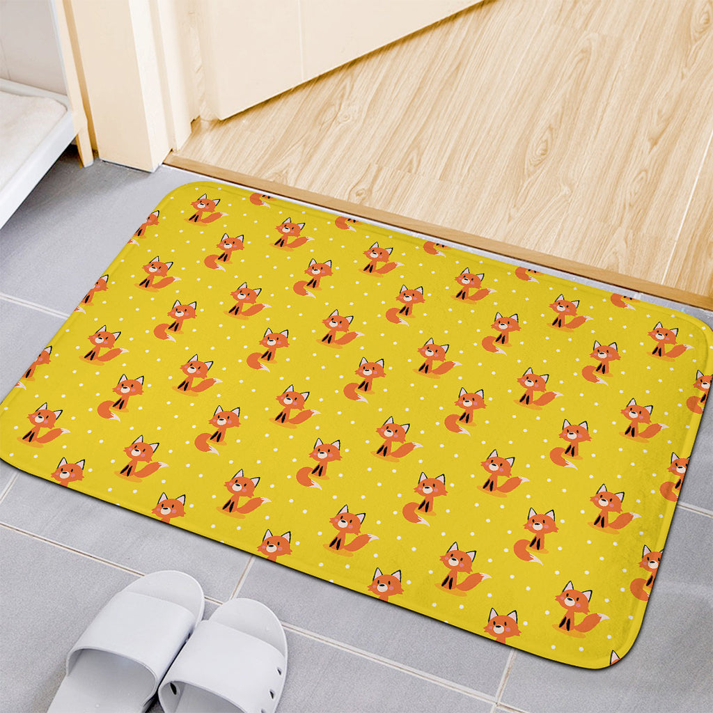 Cartoon Fox Pattern Print Indoor Door Mat
