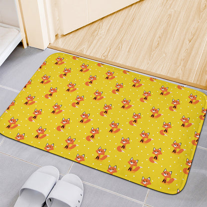 Cartoon Fox Pattern Print Indoor Door Mat