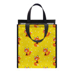 Cartoon Fox Pattern Print Insulated Lunch Tote