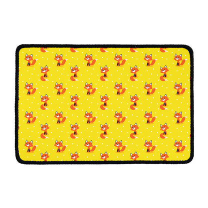 Cartoon Fox Pattern Print Kitchen Mat
