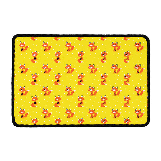 Cartoon Fox Pattern Print Kitchen Mat