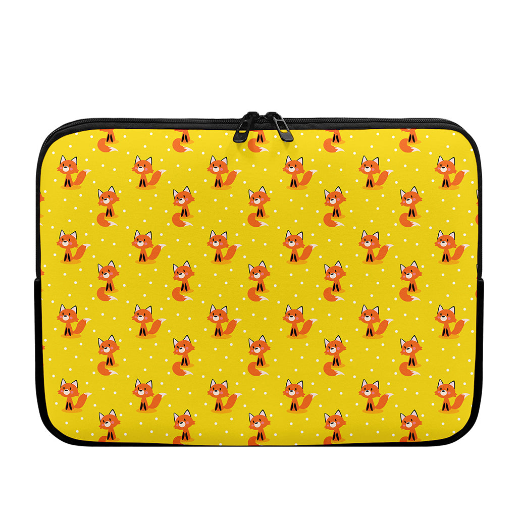 Cartoon Fox Pattern Print Laptop Sleeve
