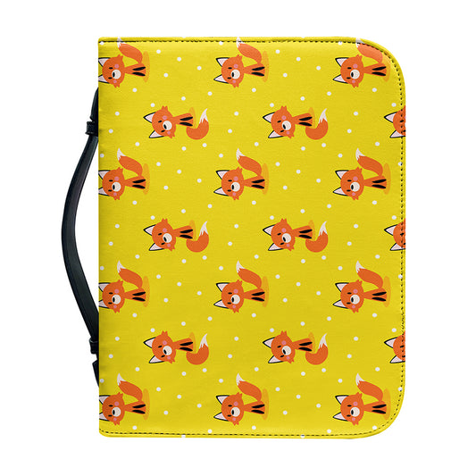 Cartoon Fox Pattern Print Leather Bible Cover