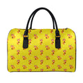 Cartoon Fox Pattern Print Leather Duffel Bag