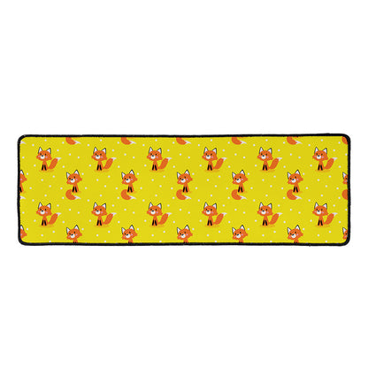 Cartoon Fox Pattern Print Long Kitchen Mat
