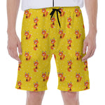 Cartoon Fox Pattern Print Men's Beach Shorts