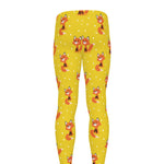 Cartoon Fox Pattern Print Men's leggings