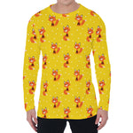 Cartoon Fox Pattern Print Men's Long Sleeve T-Shirt