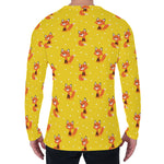 Cartoon Fox Pattern Print Men's Long Sleeve T-Shirt