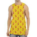 Cartoon Fox Pattern Print Men's Muscle Tank Top