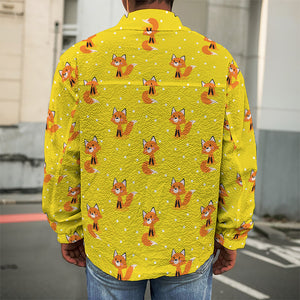 Cartoon Fox Pattern Print Men's Shirt Jacket