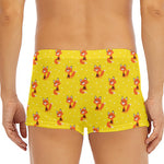 Cartoon Fox Pattern Print Men's Short Boxer Briefs