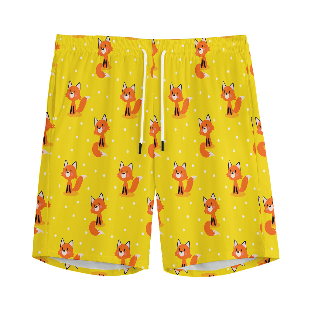 Cartoon Fox Pattern Print Men's Sports Shorts
