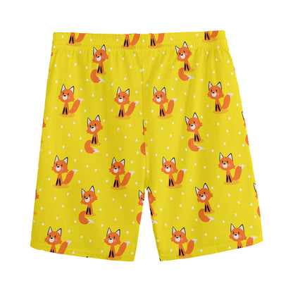 Cartoon Fox Pattern Print Men's Sports Shorts