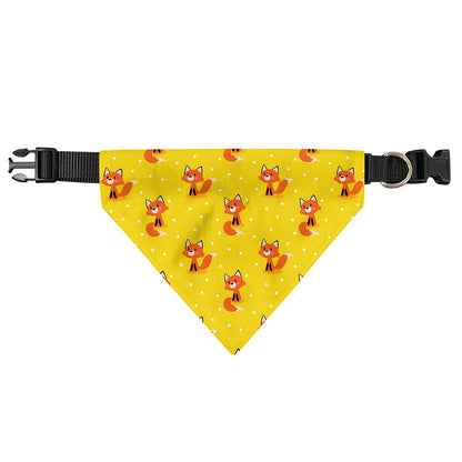 Cartoon Fox Pattern Print Over The Collar Dog Bandana
