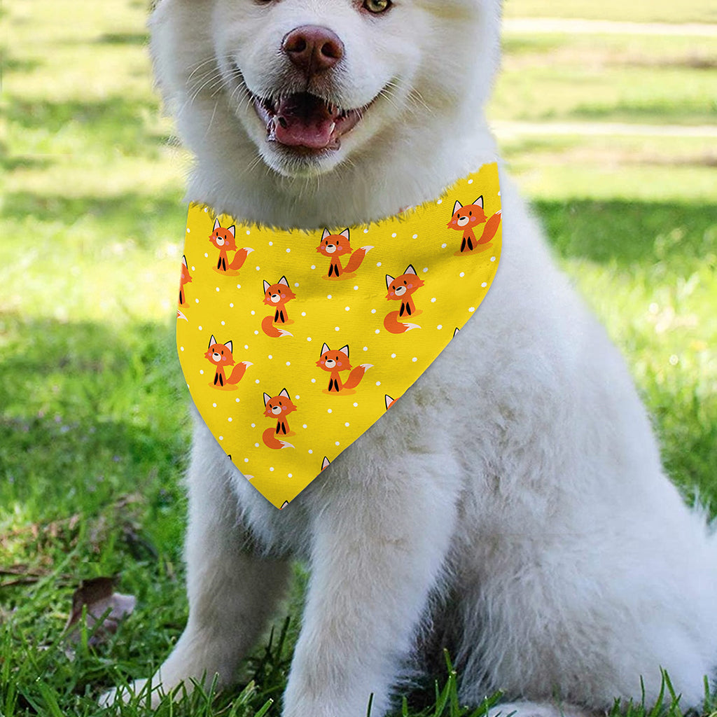Cartoon Fox Pattern Print Over The Collar Dog Bandana