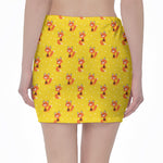 Cartoon Fox Pattern Print Pencil Mini Skirt