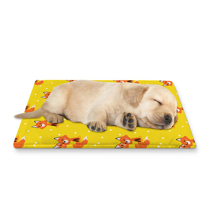 Cartoon Fox Pattern Print Pet Cooling Mat Cover