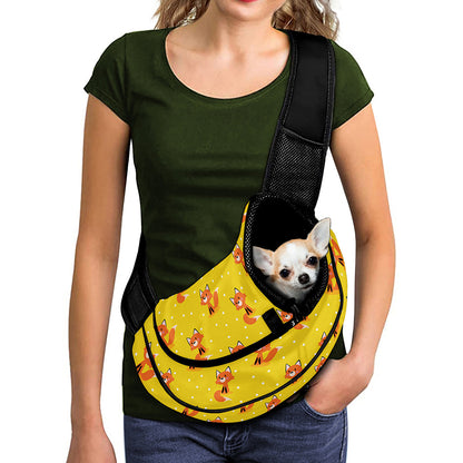 Cartoon Fox Pattern Print Pet Sling Carrier