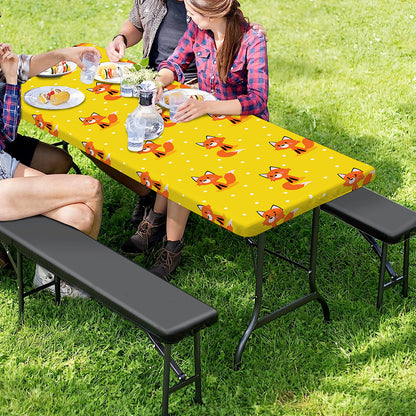 Cartoon Fox Pattern Print Picnic Table Cover