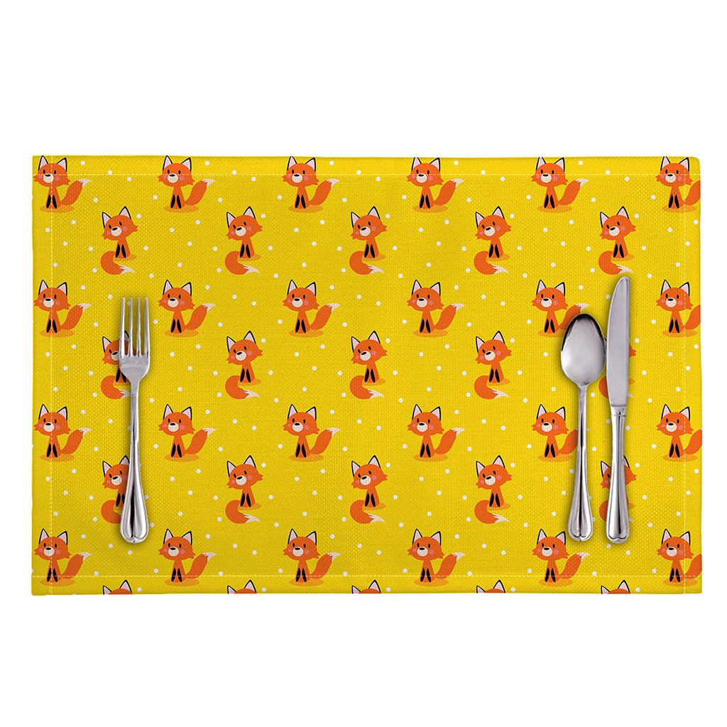 Cartoon Fox Pattern Print Placemat