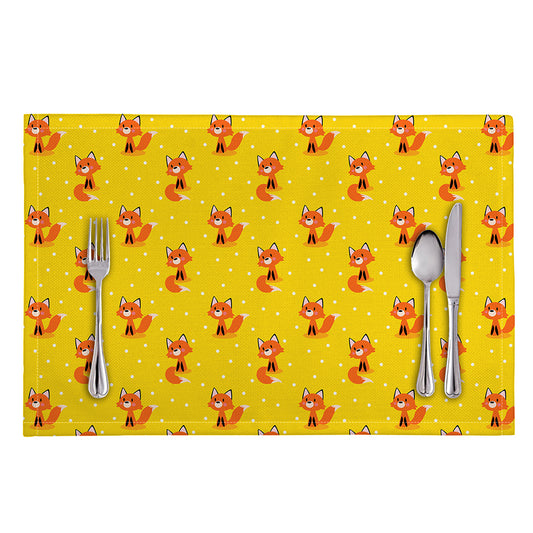 Cartoon Fox Pattern Print Placemat