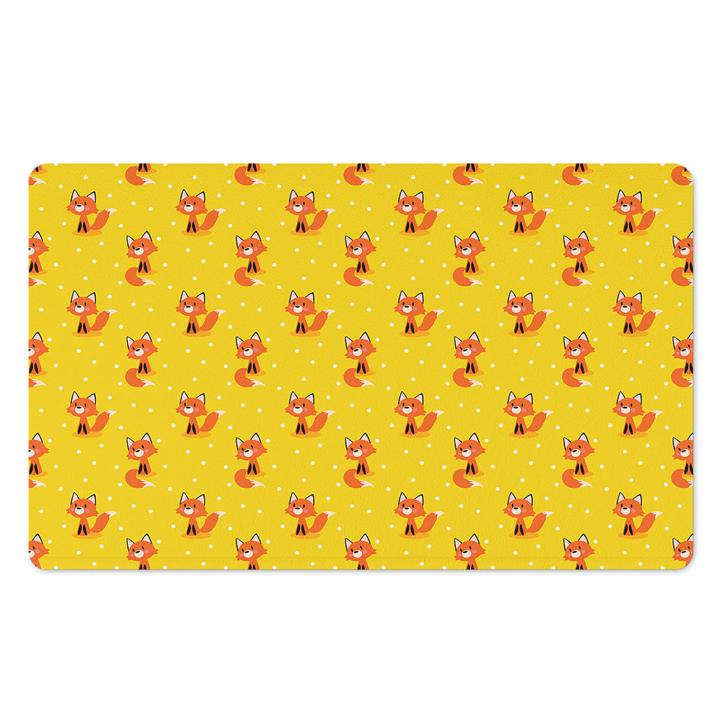 Cartoon Fox Pattern Print Polyester Doormat